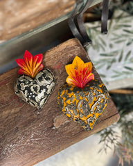 Small Yellow Heart with Milagros - Nickel