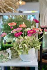 Faux Poppy Arrangement in White Pot