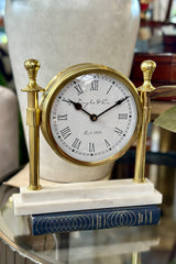 Gold Round Clock Marble Base