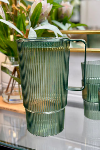 Ribbed Green Drinks Pitcher