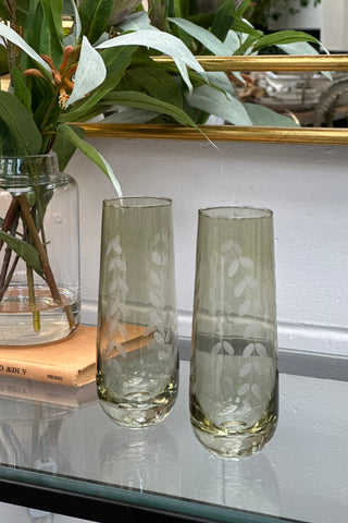 Indigo Flutes - Green (Set of 2)