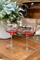 Highat Glass Coupe -  Pink/Gold (Set of 2)