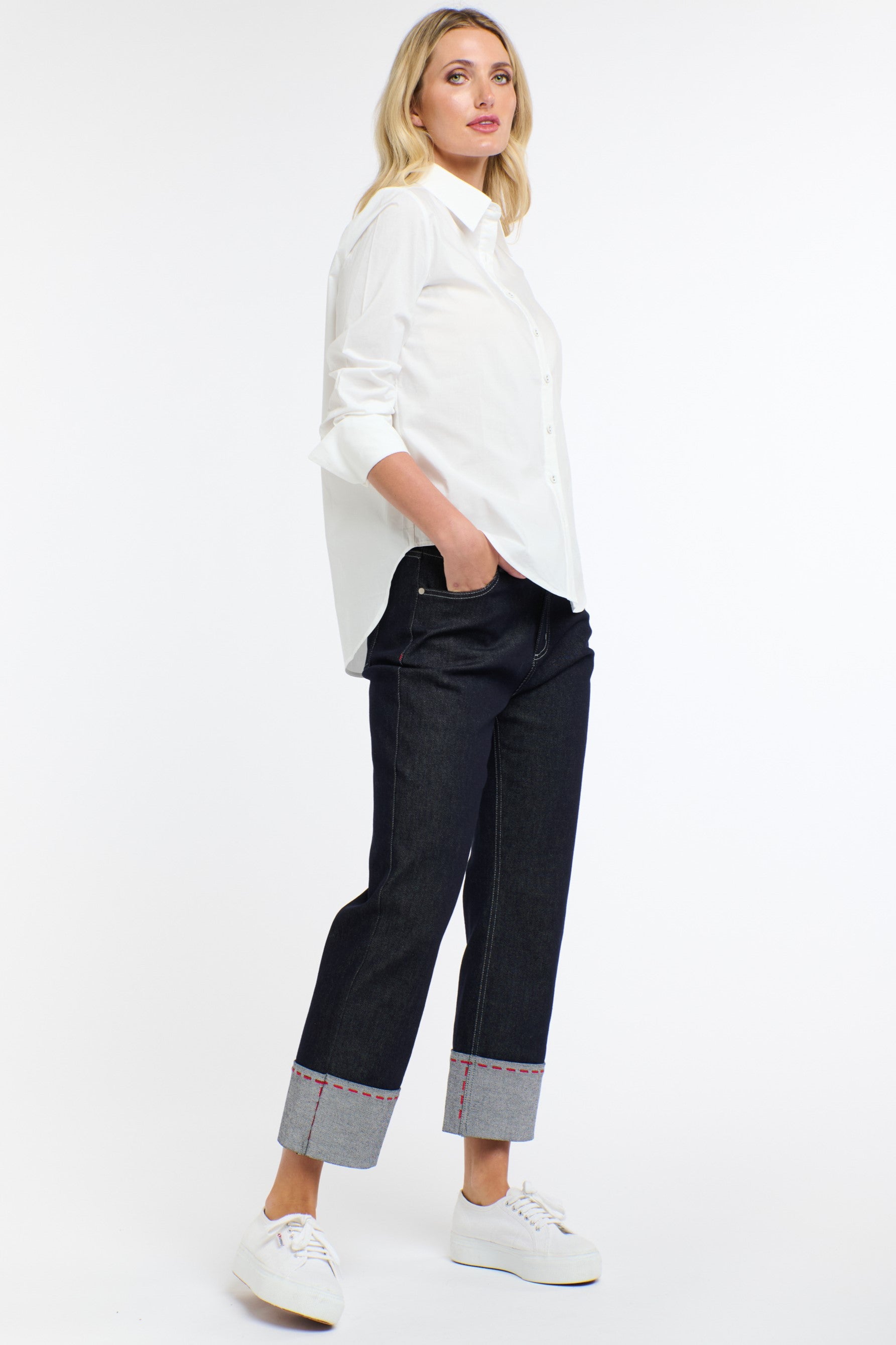 365 DAYS Susie Red Stitch Jeans - Dark Denim - Magpie Style