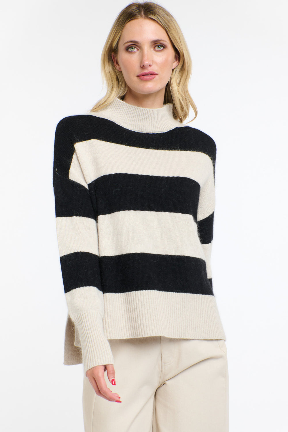 365 DAYS Gracie Angora Stripe Knit - Black/Natural