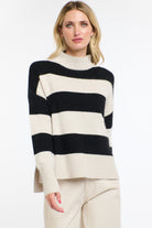 365 DAYS Gracie Angora Stripe Knit - Black/Natural - Magpie Style