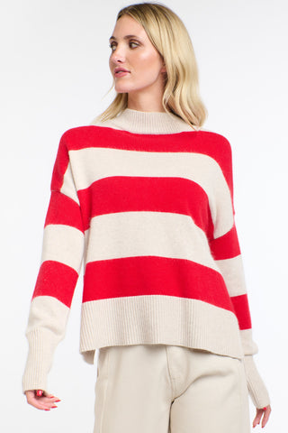 365 DAYS Gracie Angora Stripe Knit - Red/Natural