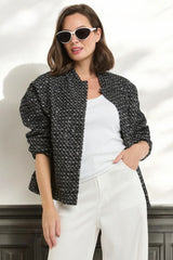 URBAN LUXURY Sequin Bomber - Ink