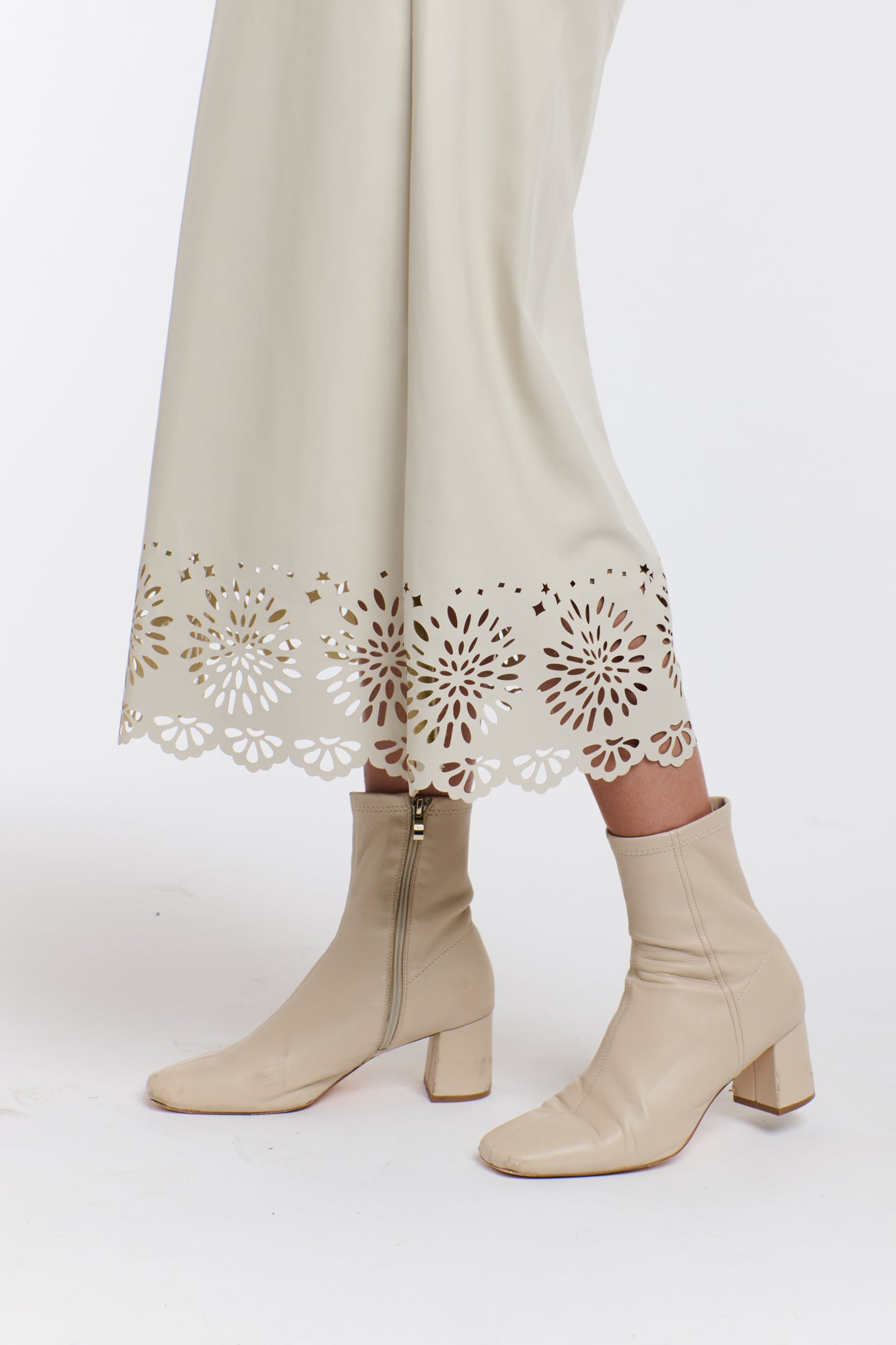 365 DAYS Raven Pu Laser Cut Skirt - Parchment - Magpie Style