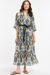 URBAN LUXURY Floral Dress - Blue