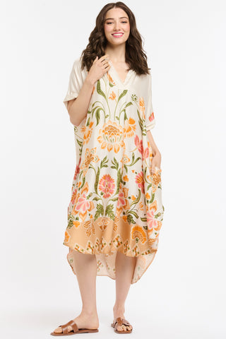 URBAN LUXURY Dress - Beige & Orange
