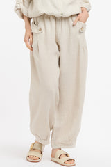 URBAN LUXURY Linen Pants - Beige