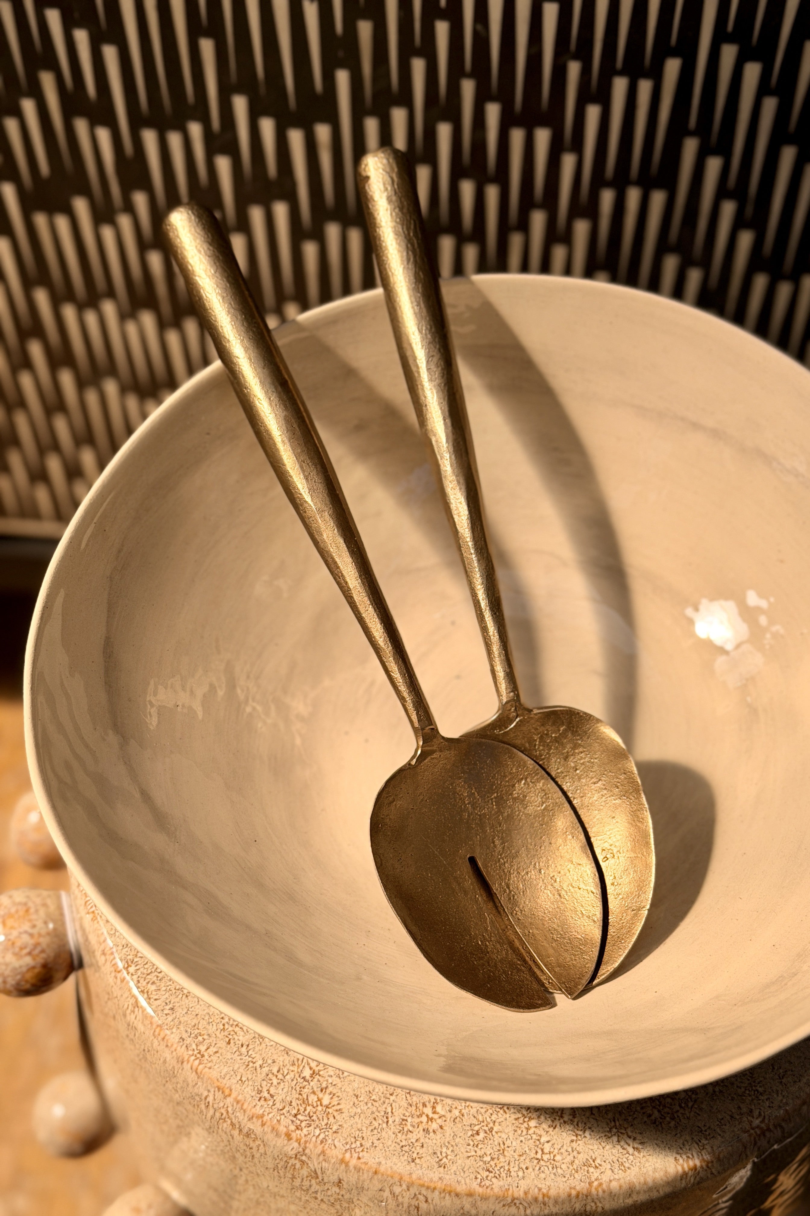 Forged Salad Servers - Brass - Magpie Style