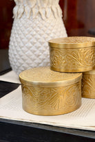 Large Embossed Brass Box - Magpie Style