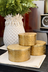 Small Embossed Brass Box