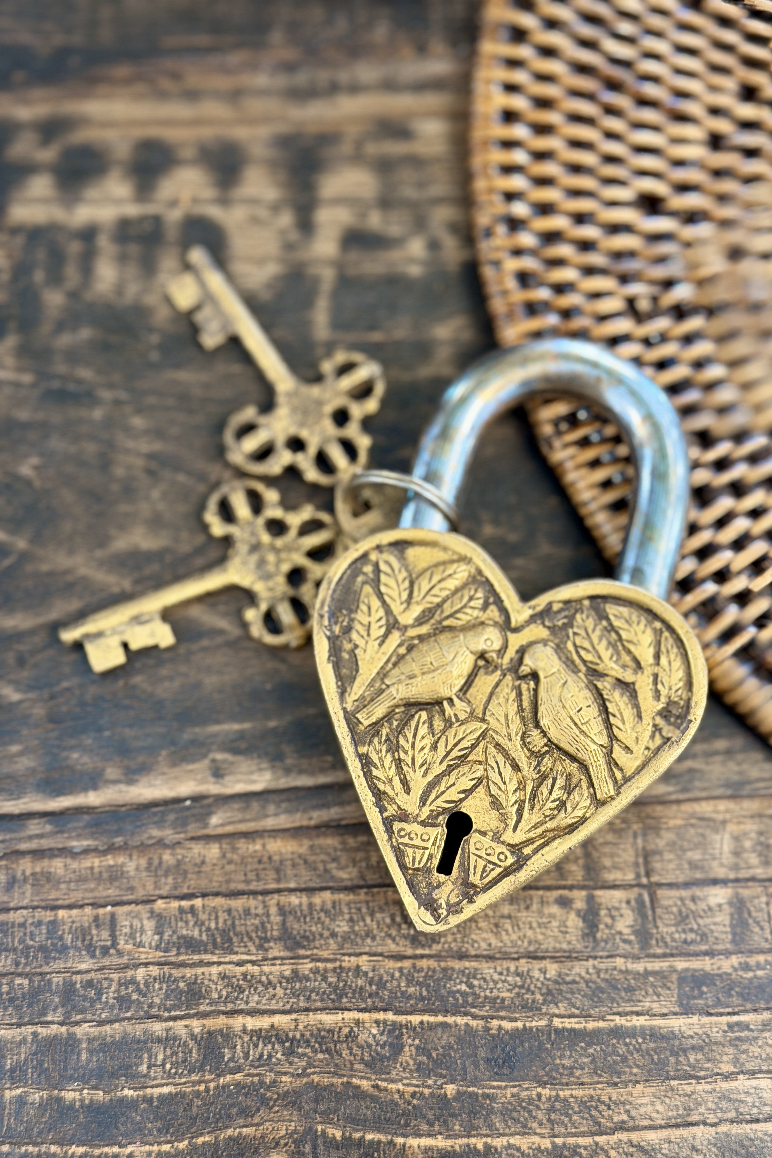 Brass Love Bird Lock - Magpie Style