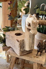 Wooden Horse Candle Stand