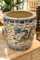 Blue and White Dragon Planter - Magpie Style