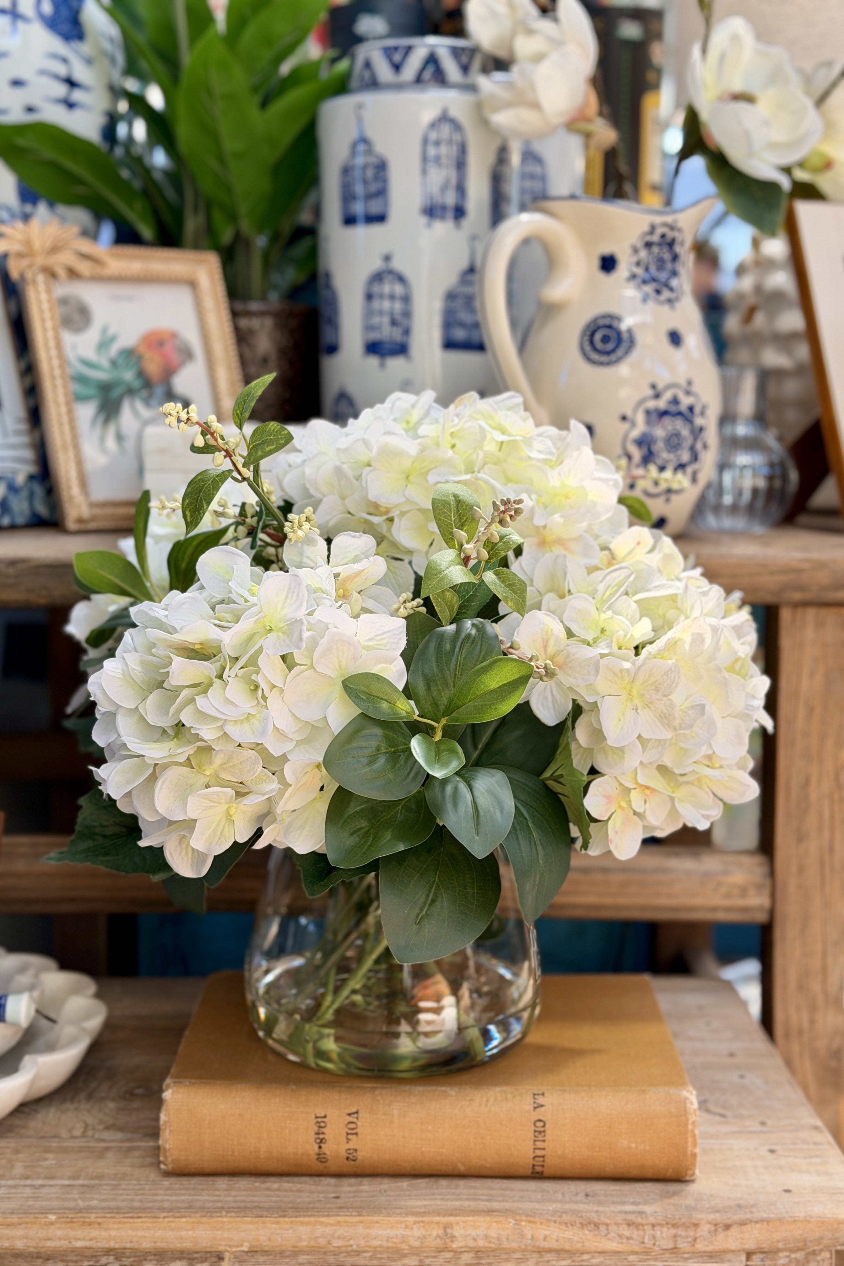 Large Hydrangea Lush Leaf - White - Magpie Style