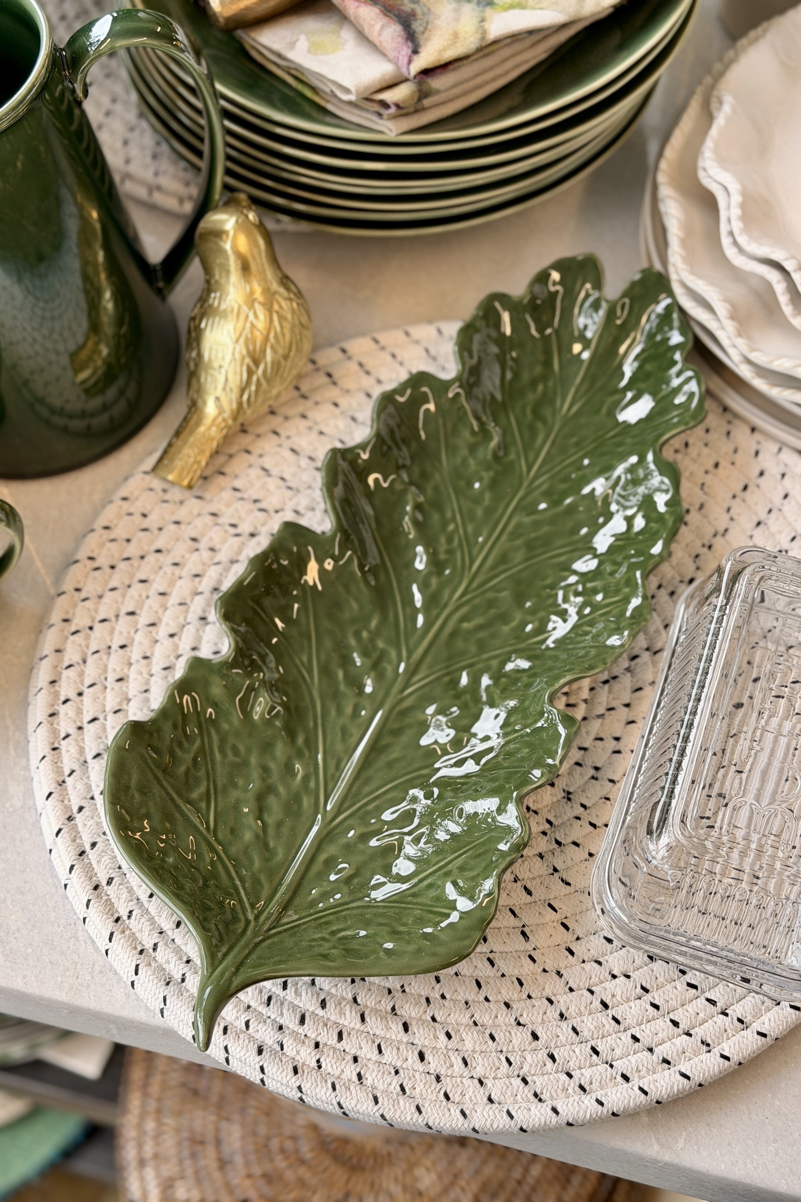 Leaf Platter Forest Glaze - Magpie Style