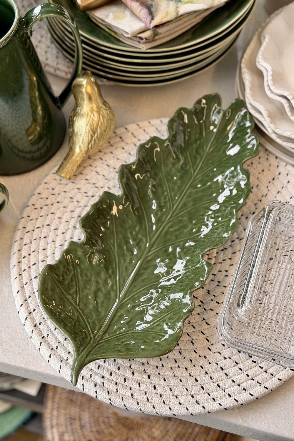 Leaf Platter Forest Glaze