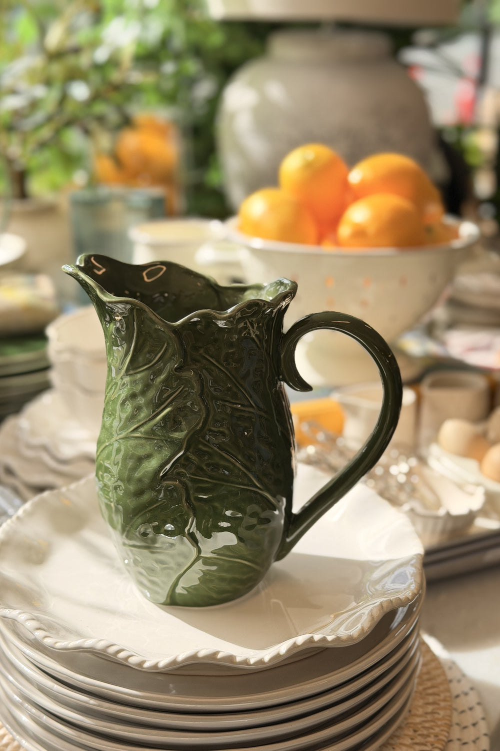 Leaf Jug Forest Glaze