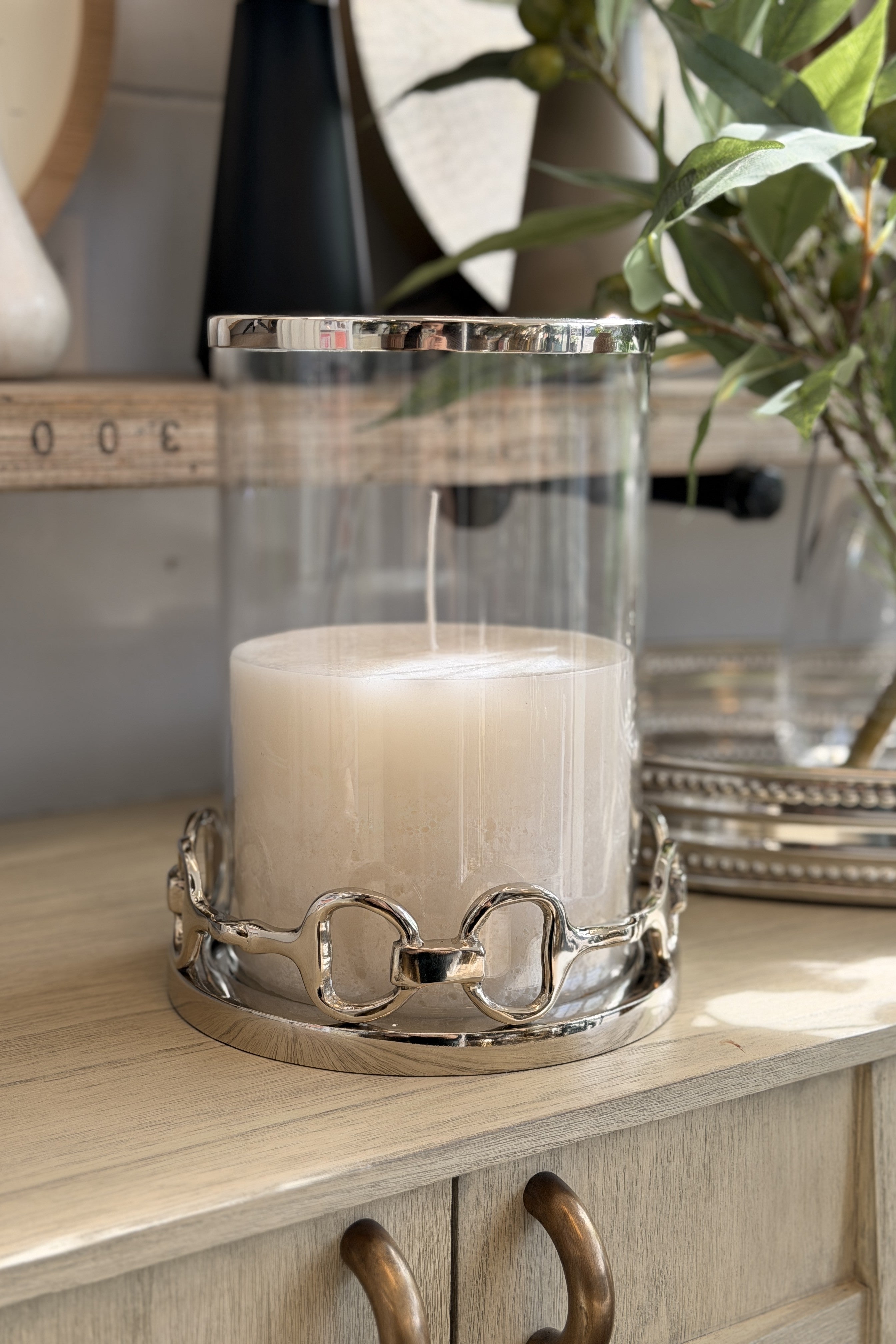 Horsebit Glass Candle Holders - Large - Magpie Style