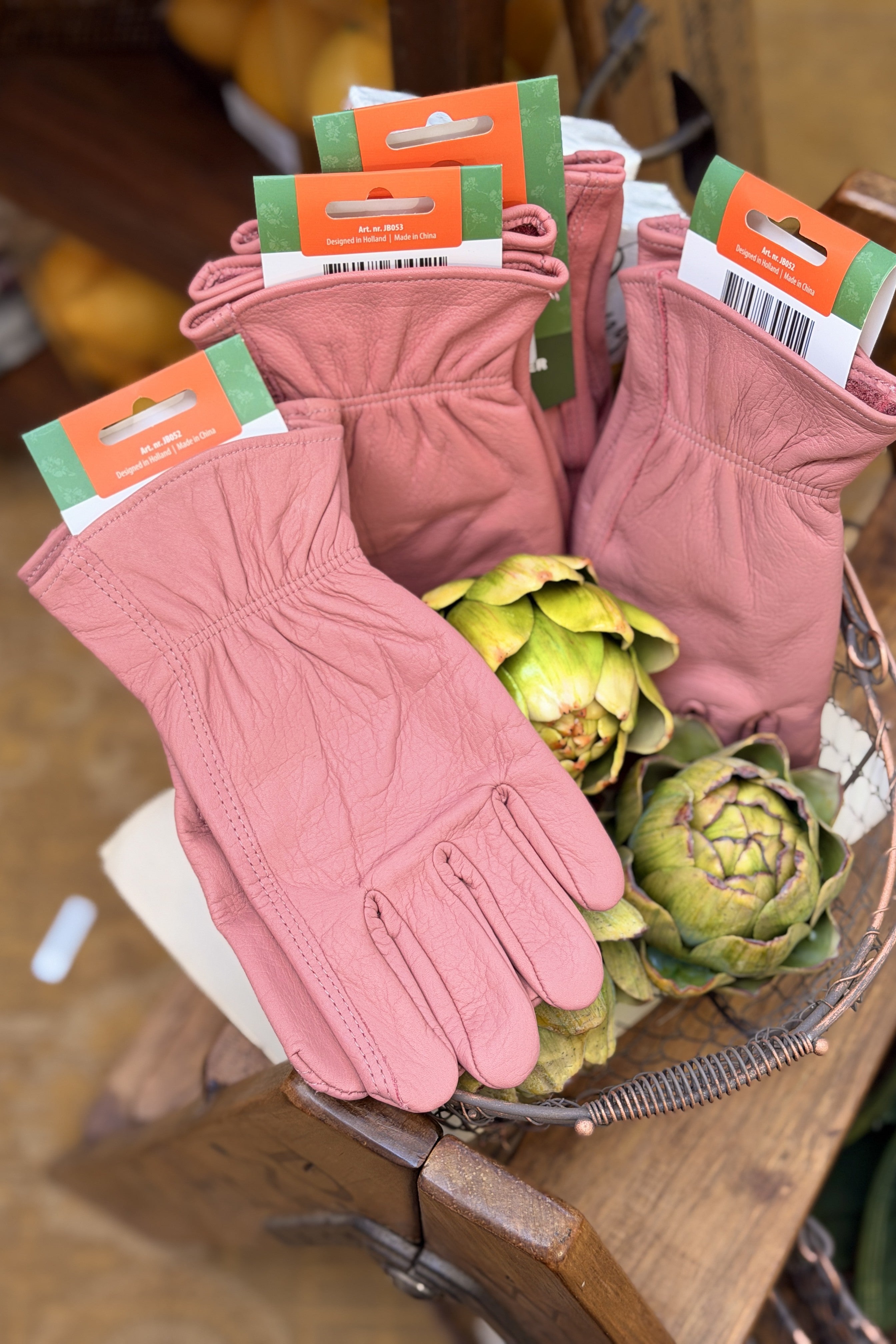 Small Leather Gardening Glove - Pink - Magpie Style