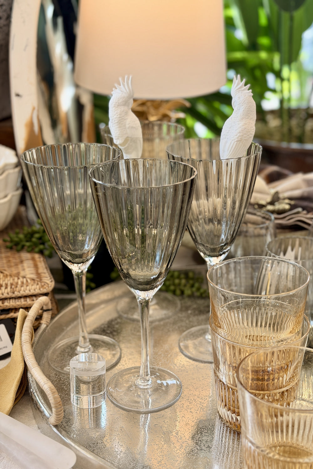 Smokey Wine Glass Set/4