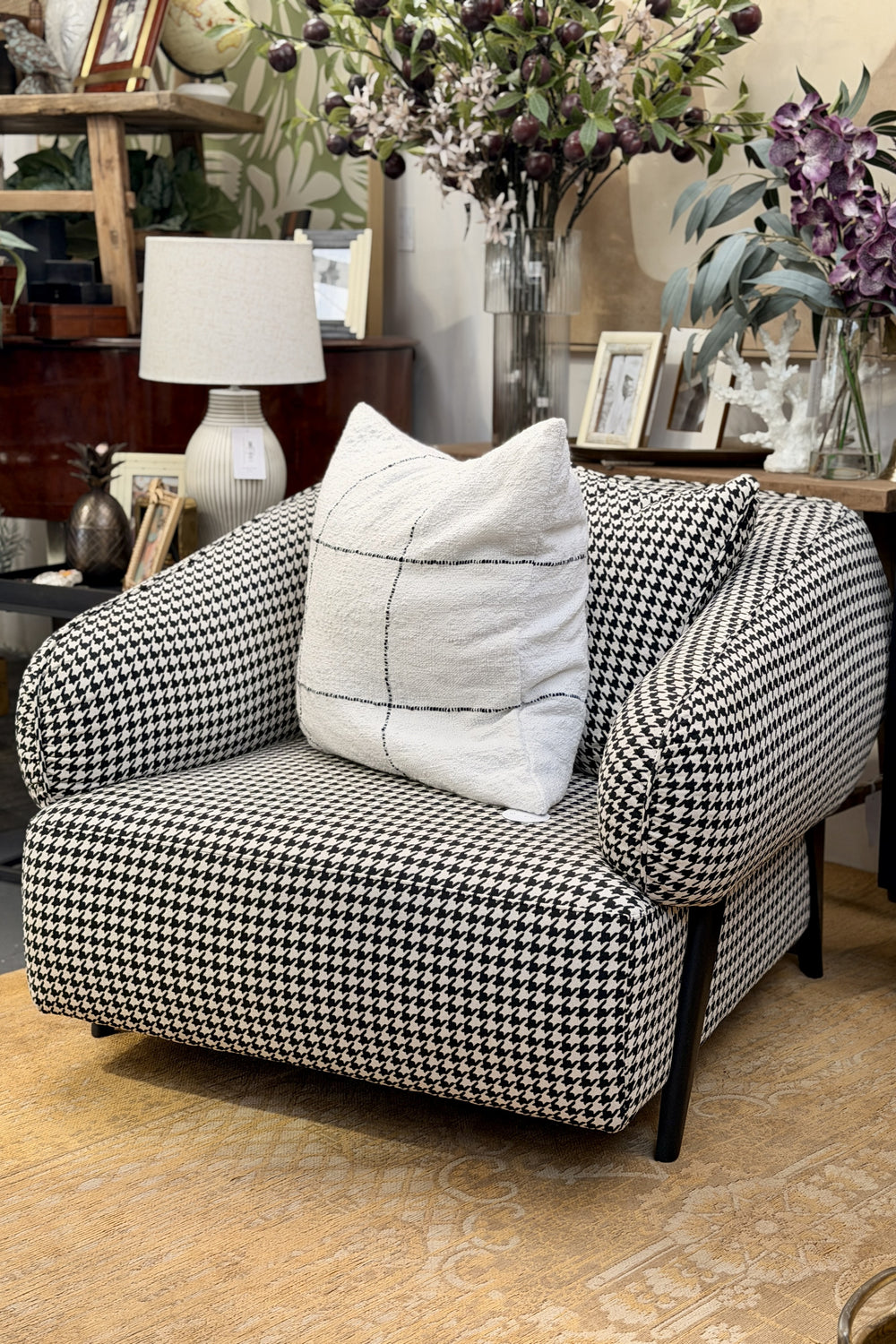Black & White Houndstooth Chair