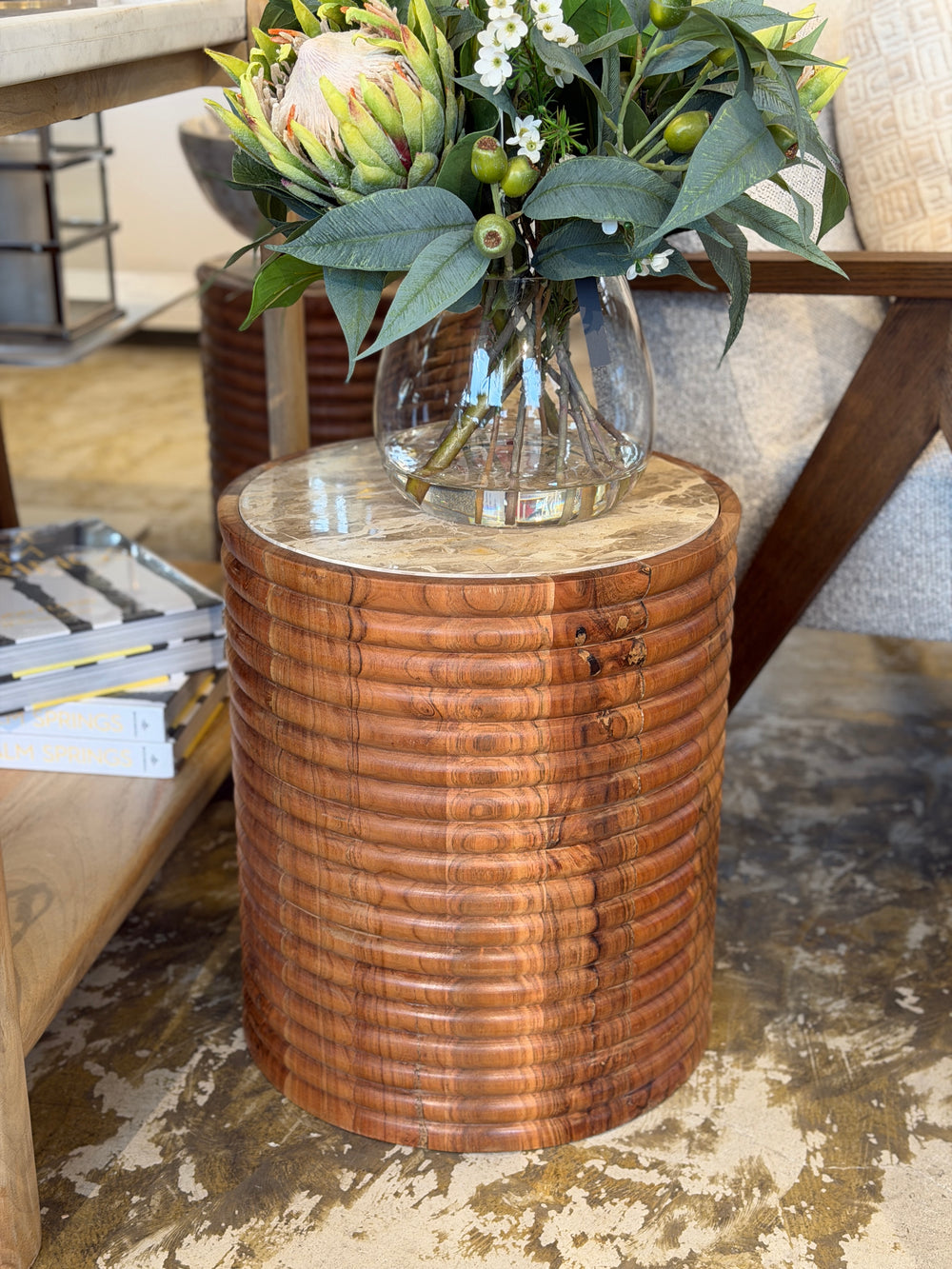 Riviera Marble Drum Table