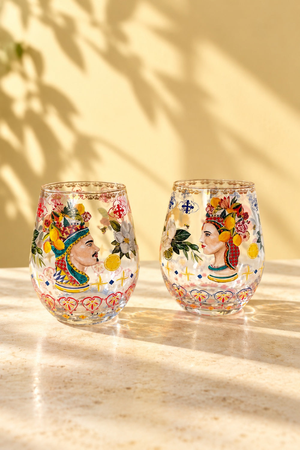 Italian Summer Glass Tumblers - Set of 2