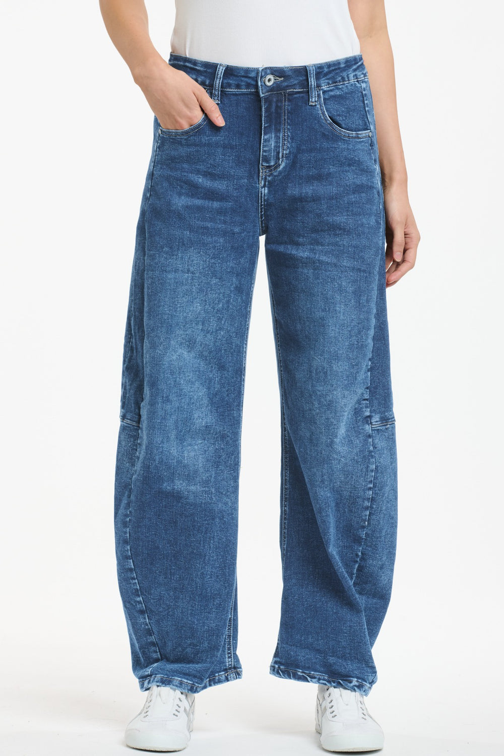 ITALIAN STAR Idaho Barrel Jean - Mid Denim
