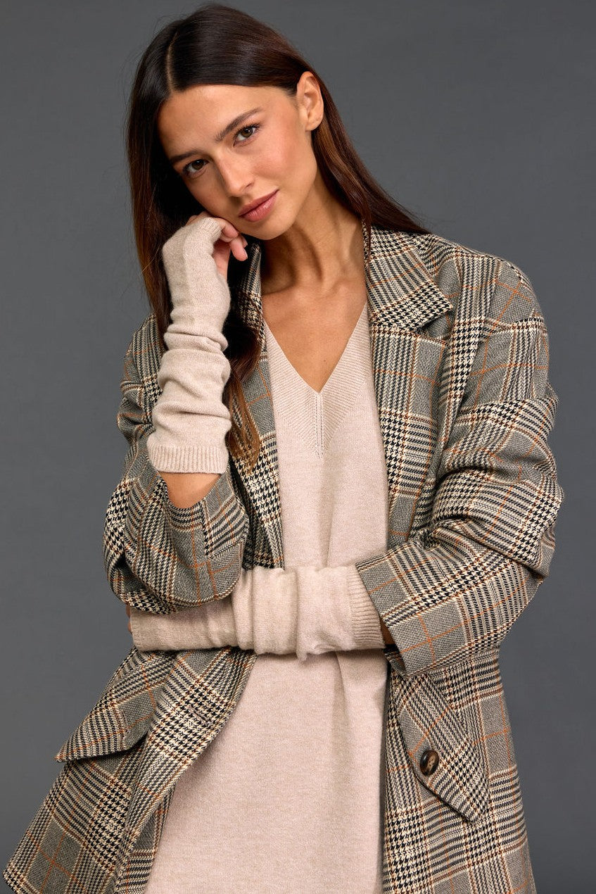 LAUREN VIDAL Zao Jacket - Beige Check - Magpie Style
