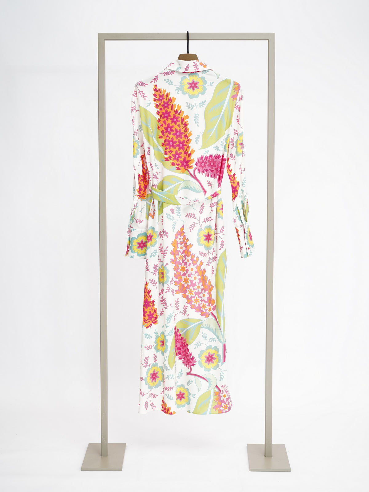 HERZENS Dress - Sap Green Pink Multi - back view