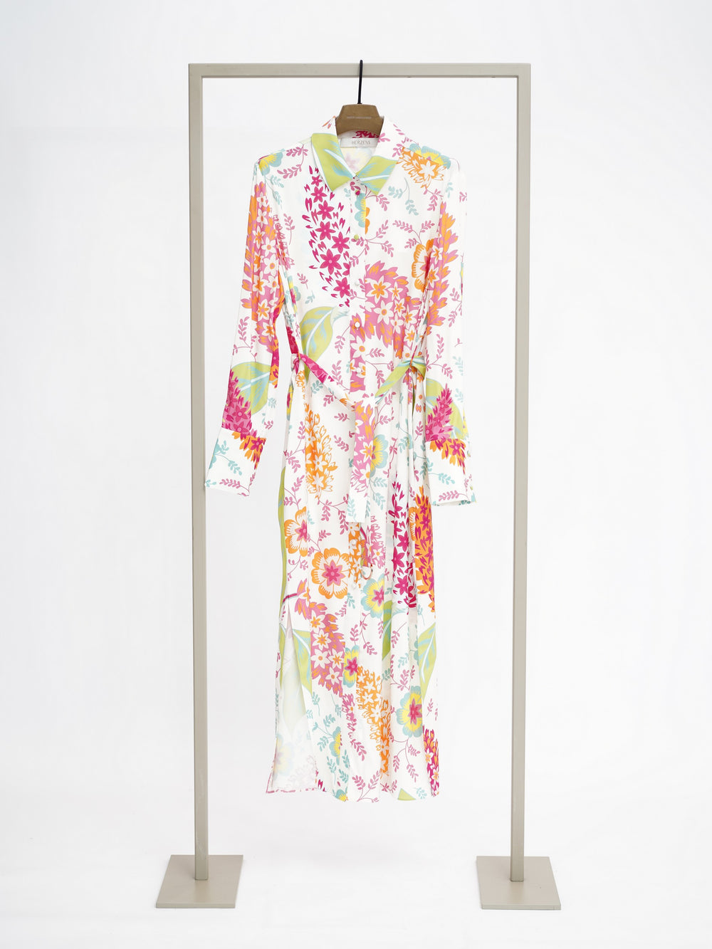 HERZENS Dress - Sap Green Pink Multi