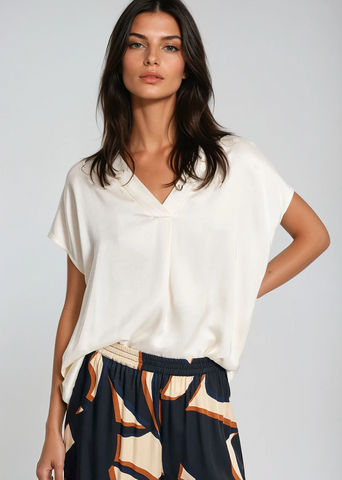 LAUREN VIDAL Ticky Top - Ecru