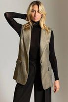 LAUREN VIDAL Valeria Gold Sleeveless Jacket - Magpie Style