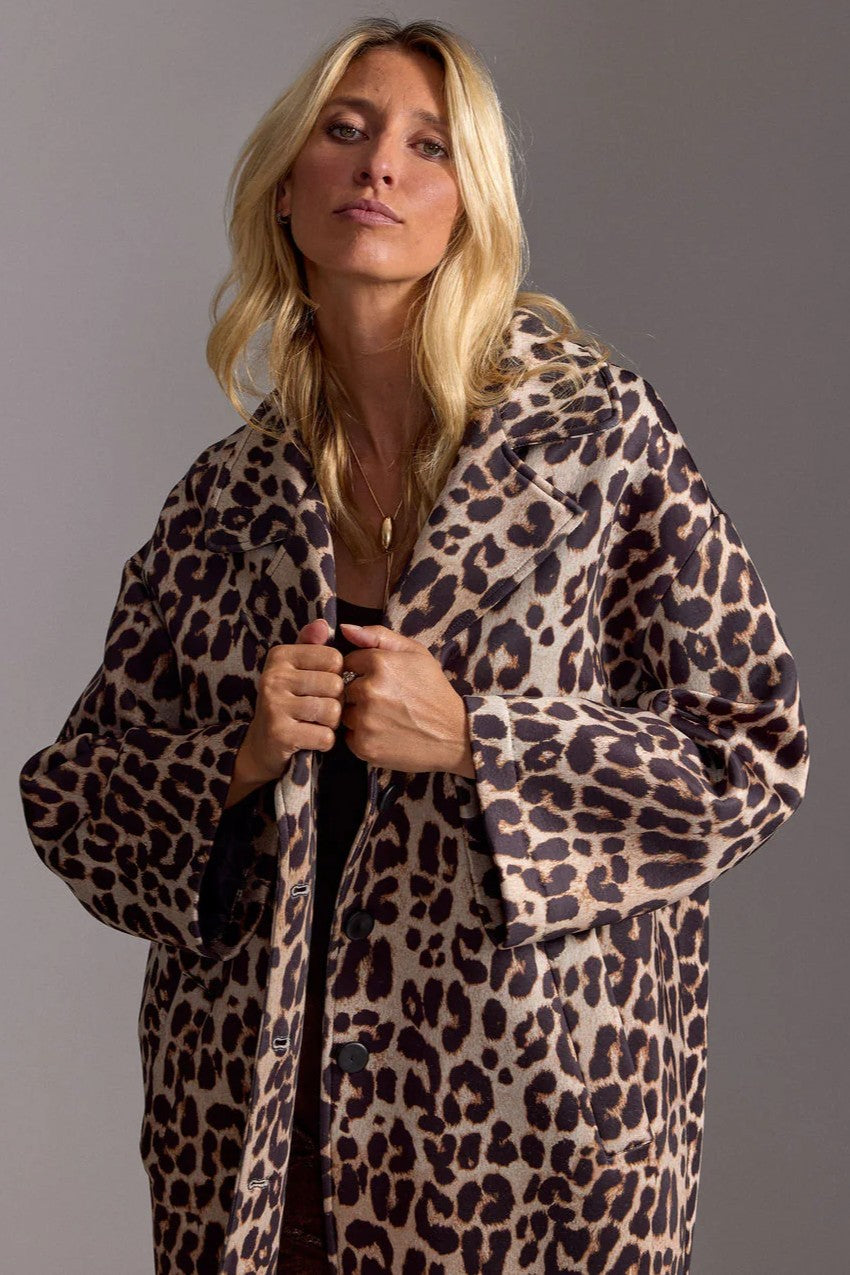 LAUREN VIDAL Pharell Wild Long Leopard Coat - Magpie Style