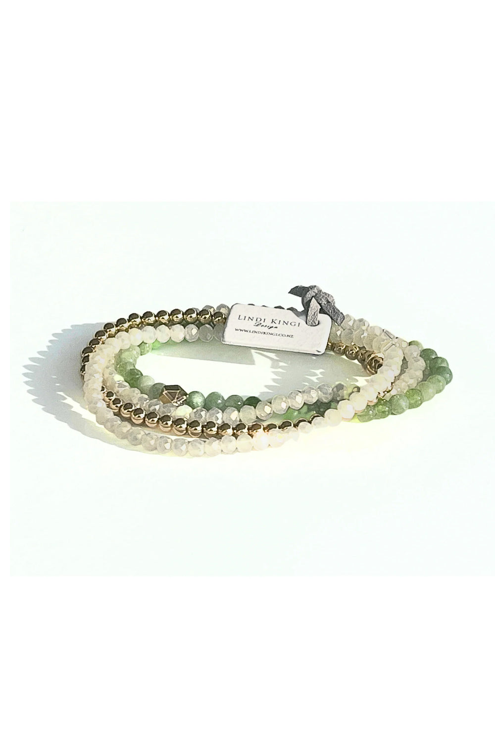 LINDI KINGI Beaded Bracelet Set - Peridot, Opal and Gold