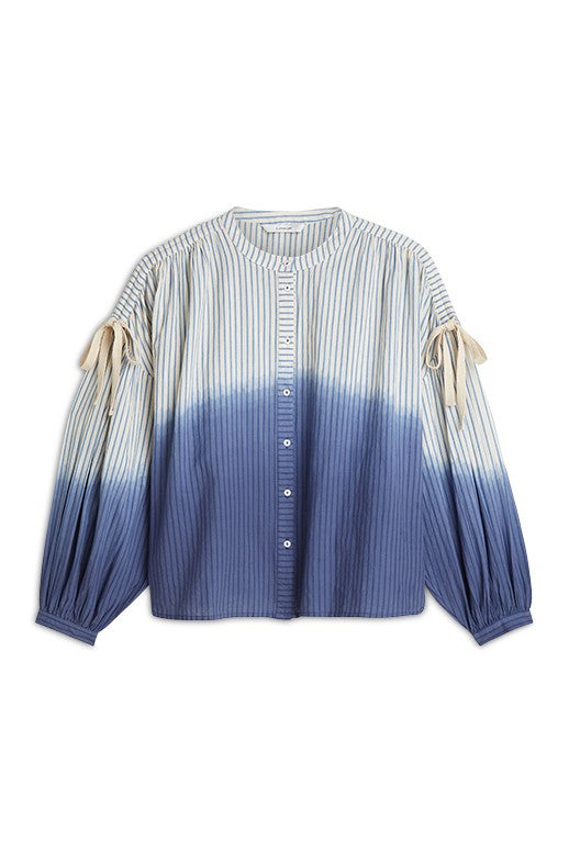 SUMMUM Dip Dye Stripe Blouse - Soft Blue
