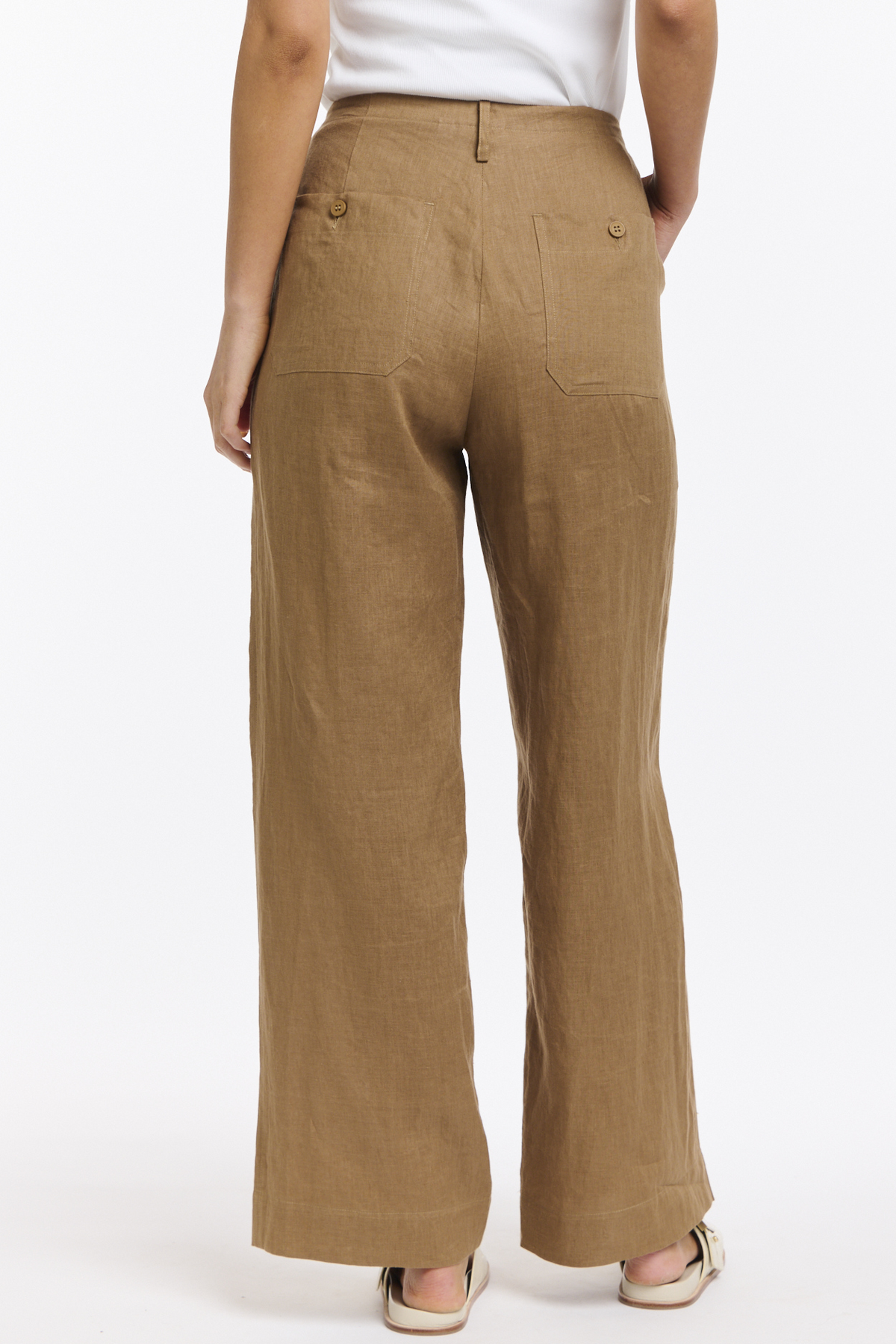 365 DAYS Perry Linen Drawcord Pant - Toffee