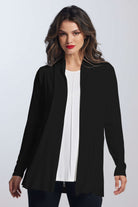 PAULA RYAN ESSENTIALS Easy Fit Panelled Cardigan - MicroModal - Black - Paula Ryan