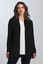 PAULA RYAN ESSENTIALS Easy Fit Panelled Cardigan - MicroModal - Black - Paula Ryan