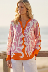 HERZEN'S ANGELEGENHEIT Kurbis Sienna Blouse - Orange/Pink