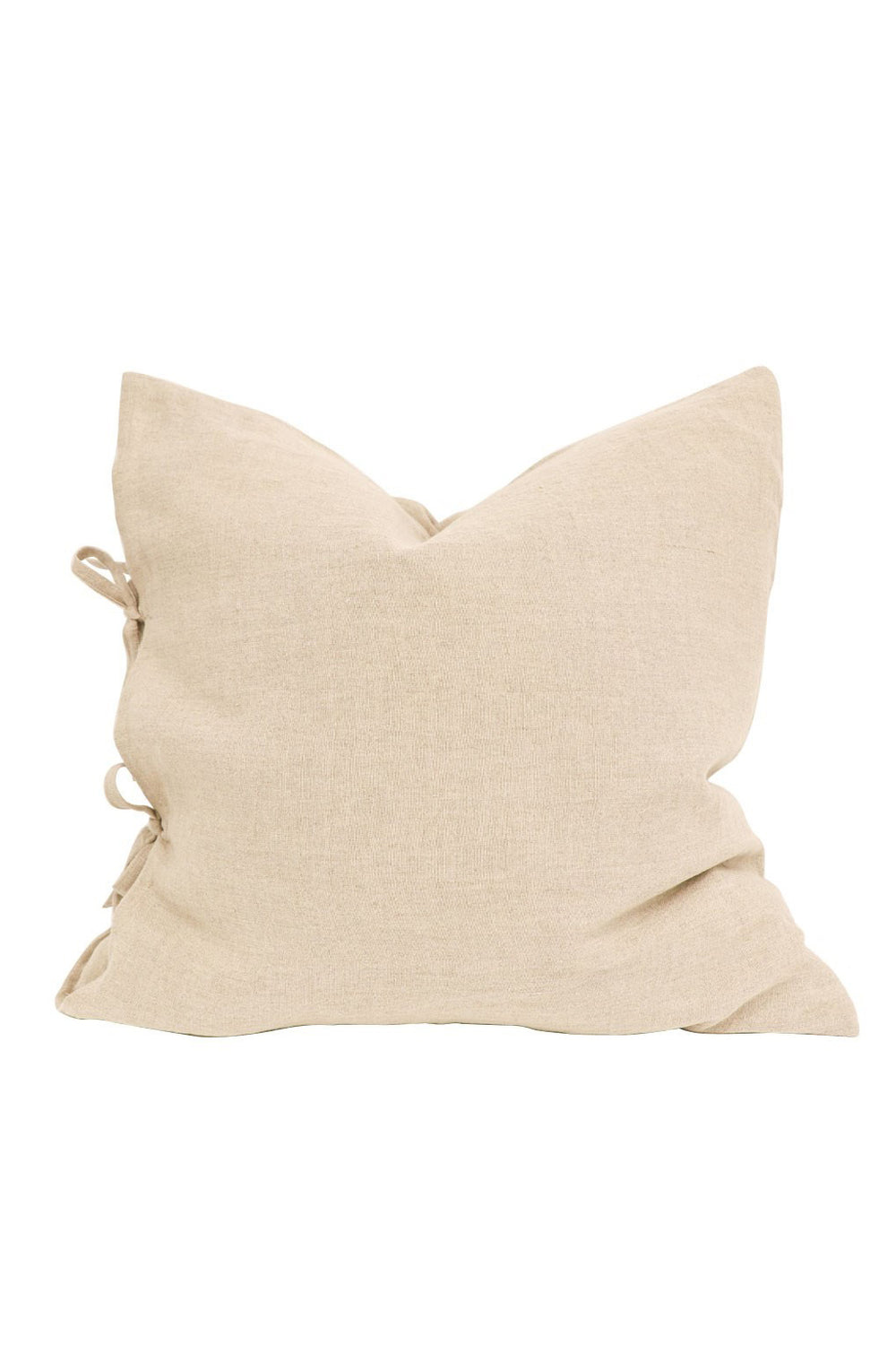 Flax Tie Cushion - Natural