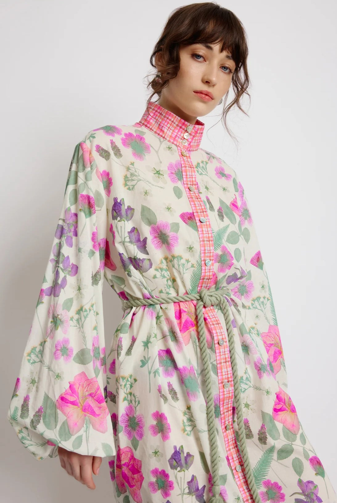 SUNSET LOVER - Foliage Shirt Dress Pressed Flora - Magpie Style