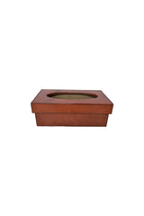 Leather Tissue Box - Tan