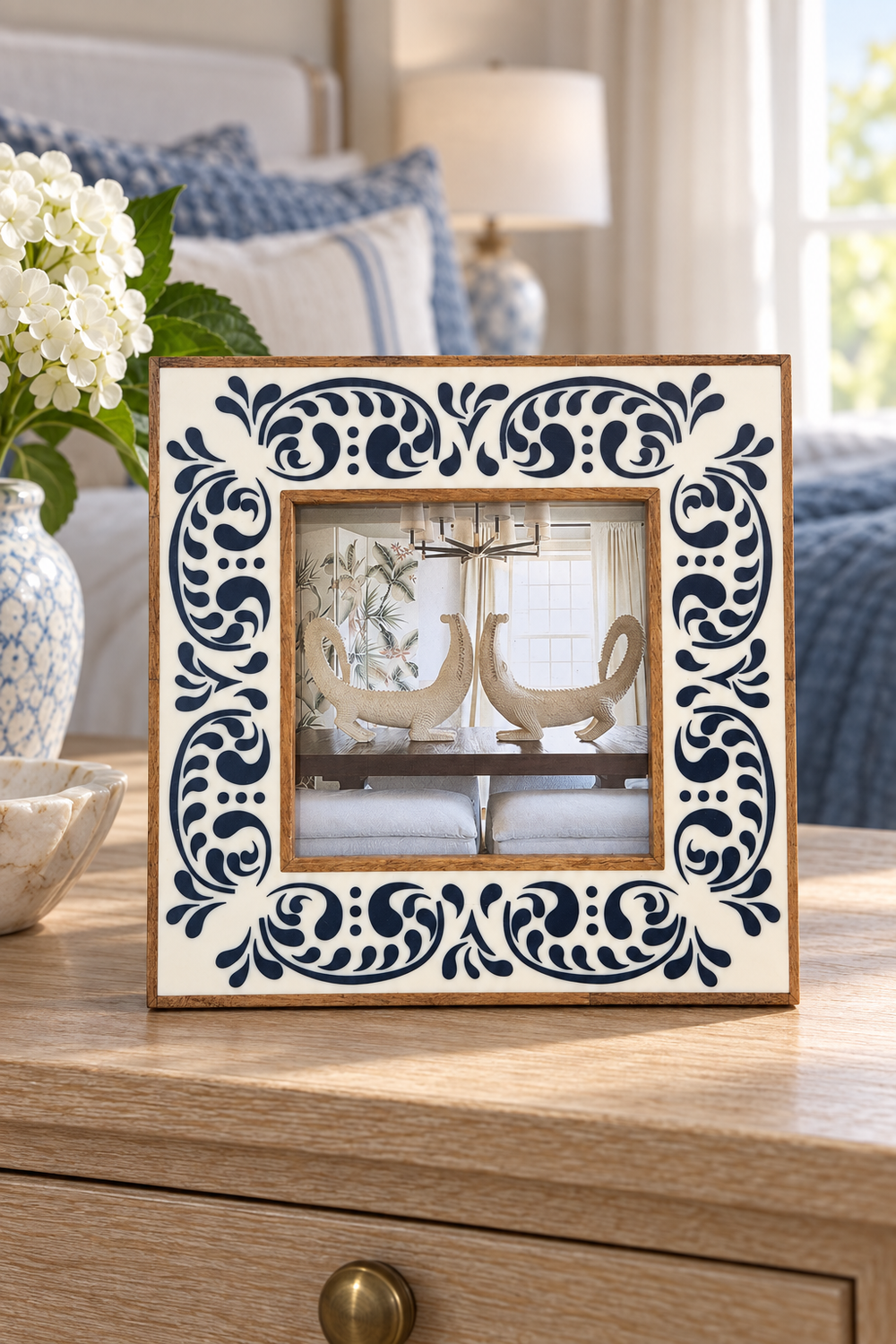 Francesca Blue Inlay Frame 5x5