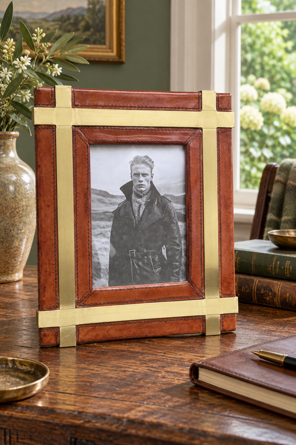 Leather & Metal Photo Frame - 5x7