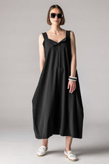 PAULA RYAN Reversible Dress Microjersey - Black PRE ORDER
